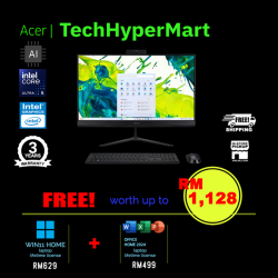 Acer Aspire C24B-GARL-225W11 23.8" AIO Desktop PC (Ultra 5 225U, 16GB, 1TB, Intel, W11H, Off Home 2024 + Off 365 Basic, AI)