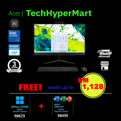 Acer Aspire C24B-GRPLD5-5120W11 23.8" AIO Desktop PC (Core 5 120U, 8GB, 512GB, Intel, W11H, Off Home 2024 + Off 365 Basic, AI)