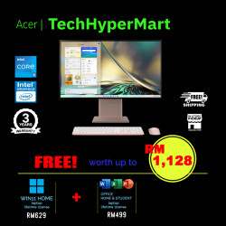 Acer Aspire S27-1755-1240W11P 27" AIO Desktop PC (i5-1240P, 16GB, 512GB, Intel, W11H, Off H&S)