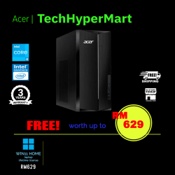 Acer Aspire TC-1785-14100W11 Desktop PC (i3-14100, 8GB, 512GB, Intel, W11H)