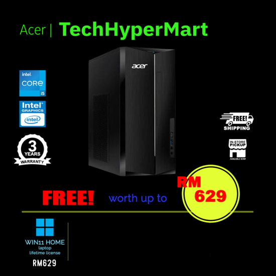 Acer Aspire TC-1785-14400W11-16 Desktop PC (i5-14400, 16GB, 512GB, Intel, W11H)