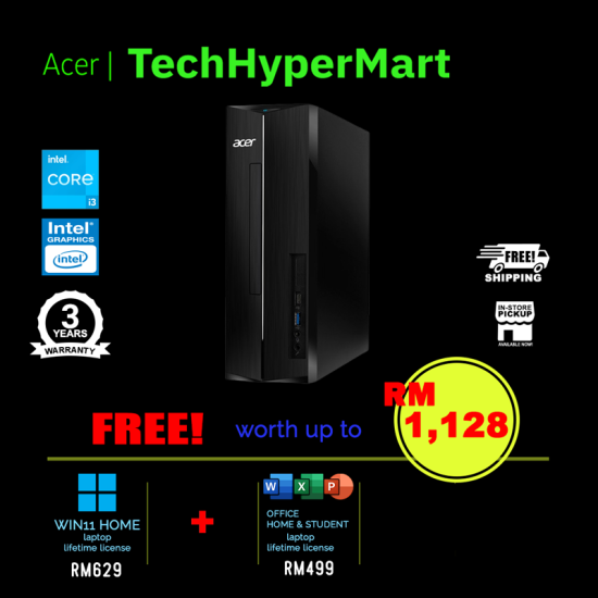 Acer Aspire XC-1710-N305W11-16 Desktop PC (i3-N305, 16GB, 512GB, Intel, W11H, Off H&S)