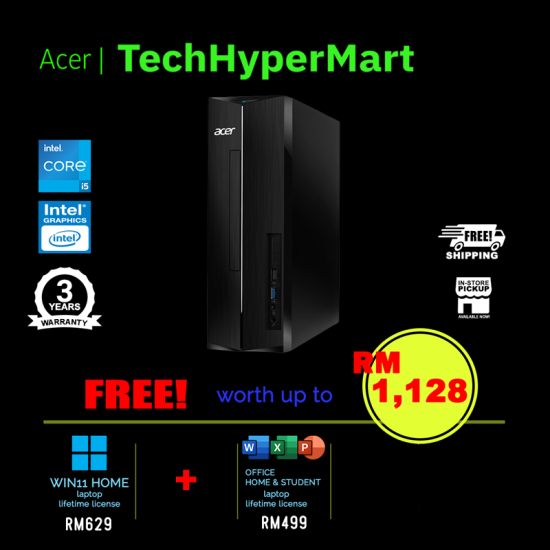 Acer Aspire XC-1785-14400W11S Desktop PC (i5-14400, 8GB, 512GB, Intel, W11H, Off H&S)