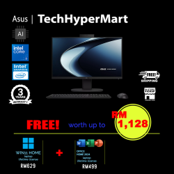 Asus V440VA-KBPC033WS 23.8" AIO Desktop PC (Core 3 100U, 8GB, 512GB, Intel, W11H, Off Home 2024 + Off 365 Basic, AI)