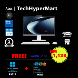 Asus V440VA-KWPC013WS 23.8" AIO Desktop PC (Core 3 100U, 8GB, 512GB, Intel, W11H, Off Home 2024 + Off 365 Basic, AI)
