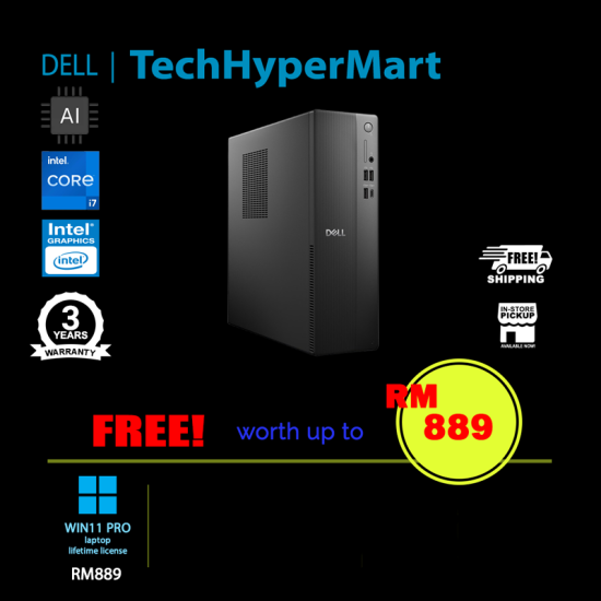 Dell QVS1260-i714700-16-512-W11P-3BO Slim Desktop PC (i7-14700, 16GB, 512GB, Intel, W11P, AI)