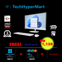 HP 24-cr0143d 23.8" AIO Desktop PC (Athlon Silver 7120U, 8GB, 512GB, Integrated, W11H, Off Home 2024 + Off 365 Basic)