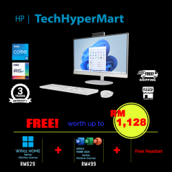 HP 24-cr0259d 23.8" AIO Desktop PC (i5-1334U, 8GB, 512GB, Intel Iris Xe, W11H, Off Home 2024 + Off 365 Basic)