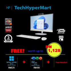 HP 24-cr0261d 23.8" AIO Desktop PC (Ryzen 7 7730U, 8GB, 512GB, AMD Radeon, W11H, Off Home 2024 + Off 365 Basic)