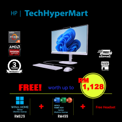 HP OmniStudio 24-cv0004d 23.8" AIO Desktop PC (Ryzen 5 40, 16GB, 512GB, AMD Radeon, W11H, Off Home 2024 + Off 365 Basic, Purple)