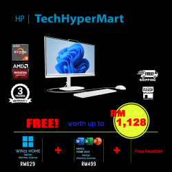 HP OmniStudio 24-cv0006d 23.8" AIO Desktop PC (Ryzen 3 30, 8GB, 512GB, AMD Radeon, W11H, Off Home 2024 + Off 365 Basic)