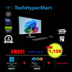 HP OmniStudio X NGAI 27-cx0004d-24-W11 27" AIO Desktop PC (Ultra 7 356H, 24GB, 1TB, NV RTX5050, W11H, Off Home 2024 + Off 365 Basic, AI)