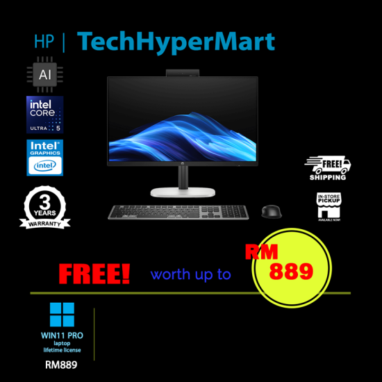 HP ProStudio 4 G1i C86P5PT 23.8" AIO Desktop PC (Ultra 5 235, 16GB, 512GB, Intel, W11P, AI)