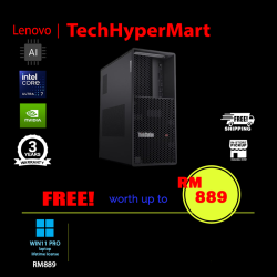 Lenovo ThinkStation P3 Gen 2 30HT007QMY Tower Desktop PC (Ultra 7 265, 32GB, 512GB, Intel Graphics + NVIDIA RTX A1000, W11P, AI)