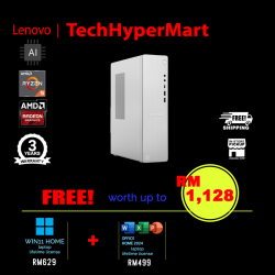 Lenovo IdeaCentre 08AKP10 91CX001BMI Desktop PC (Ryzen AI 5 330, 16GB, 512GB, AMD Radeon, W11H, Off Home 2024 + Off 365 Basic, AI)