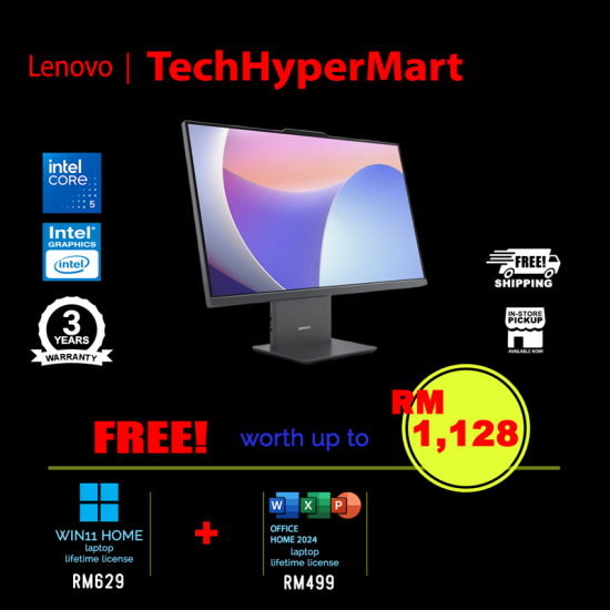 Lenovo IdeaCentre 27IRH9 F0HM0142MI-24-W11 27" AIO Desktop PC (Core 5 210H, 24GB, 512GB, Intel, W11H, Off Home 2024 + Off 365 Basic)