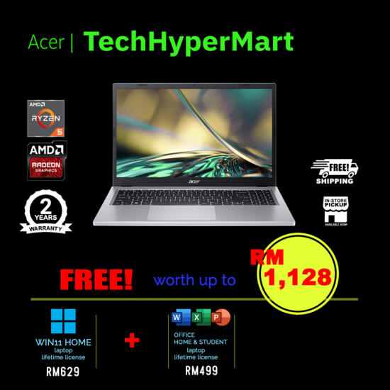 Acer Aspire 3 A315-24P-R4RQ 15.6" Laptop/ Notebook (Ryzen 5 7520U, 16GB, 512GB, AMD Radeon, W11H, Off H&S + Off 365 Basic) Acer Aspire 3 A315-24P-R4RQ 15.6" Laptop/ Notebook (Ryzen 5 7520U, 16GB, 512GB, AMD Radeon, W11H, Off H&S + Off 365 Basic)