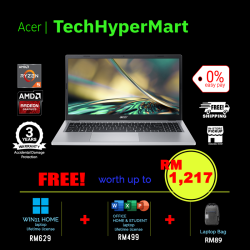 Acer Aspire 3 A315-24P-R75Z-1-W11-EPP 15.6" Laptop/ Notebook (Ryzen 5 7520U, 16GB, 1TB, AMD Radeon, W11H, Off H&S)