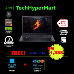 Acer Nitro V15 ANV15-41-R0DZ-1-W11P-EPP 15.6" Laptop/ Notebook (Ryzen 5 6600H, 8GB, 1TB, NV RTX3050, W11P, Off H&S + Off 365 Basic, 165Hz, AI Chip)