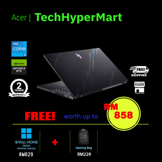 Acer Nitro V 15 ANV15-51-54Y9-24-W11 15.6" Laptop/ Notebook (i5-13420H, 24GB, 512GB, NV RTX4050, W11H, 144Hz)