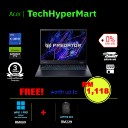 Acer Predator Helios 18 PH18-72-95S2-4-W11P-EPP 18" Laptop/ Notebook (i9-14900HX, 32GB, 4TB, NV RTX4080, W11P, 240Hz)