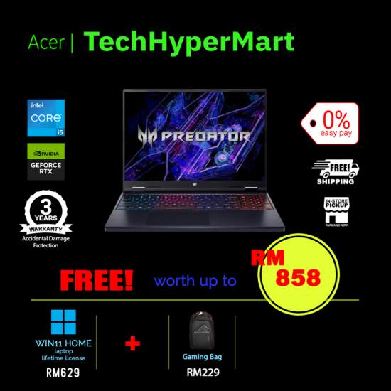 Acer Predator Helios Neo 16 PHN16-72-52P9-32-2-W11-EPP 16" Laptop/ Notebook (i5-14500HX, 32GB, 2TB, NV RTX4060, W11H, 165Hz)