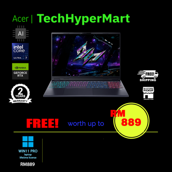 Acer Predator Helios Neo 16S AI PHN16S-71-799J-W11P 16" Laptop/ Notebook (Ultra 7 255HX, 16GB, 1TB, NV RTX5070, W11P, 240Hz, AI Chip)