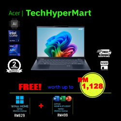 Acer Swift 14 AI SF14-51-716M 14" Laptop/ Notebook (Ultra 7 258V, 32GB, 512GB, Intel Arc, W11H, Off H&S + Off 365 Basic, AI Chip)
