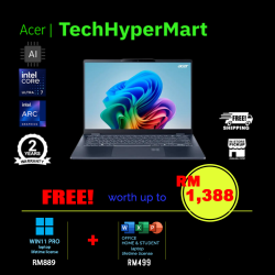 Acer Swift 14 AI SF14-51-716M-W11P 14" Laptop/ Notebook (Ultra 7 258V, 32GB, 512GB, Intel Arc, W11P, Off H&S + Off 365 Basic, AI Chip)