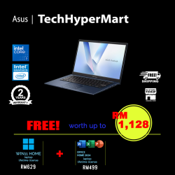 Asus Vivobook A1404V-AEB121WS 14" Laptop/ Notebook (Core 7 150U, 16GB, 512GB, Intel, W11H, Off Home 2024 + Off 365 Basic)