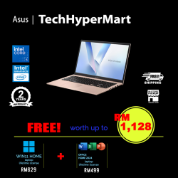 Asus Vivobook A1504V-ABQ170WSP 15.6" Laptop/ Notebook (Core 5 120U, 8GB, 512GB, Intel, W11H, Off Home 2024 + Off 365 Basic)