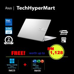 Asus Vivobook A1504V-ABQ269WS-24-W11 15.6" Laptop/ Notebook (Core 5 120U, 24GB, 512GB, Intel, W11H, Off Home 2024 + Off 365 Basic)