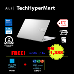 Asus Vivobook A1504V-ABQ269WS-1-W11P-EPP 15.6" Laptop/ Notebook (Core 5 120U, 16GB, 1TB, Intel, W11P, Off Home 2024 + Off 365 Basic)