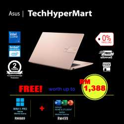 Asus Vivobook A1504V-ABQ270WS-1-W11P-EPP 15.6" Laptop/ Notebook (Core 5 120U, 16GB, 1TB, Intel, W11P, Off Home 2024 + Off 365 Basic)