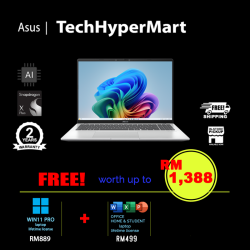 Asus Vivobook A1607Q-AMB056WS-W11P 16" Laptop/ Notebook (Snapdragon X X1 26 100, 16GB, 1TB, Qualcomm Adreno, W11P, Off Home 2024 + Off 365 Basic, AI Chip)
