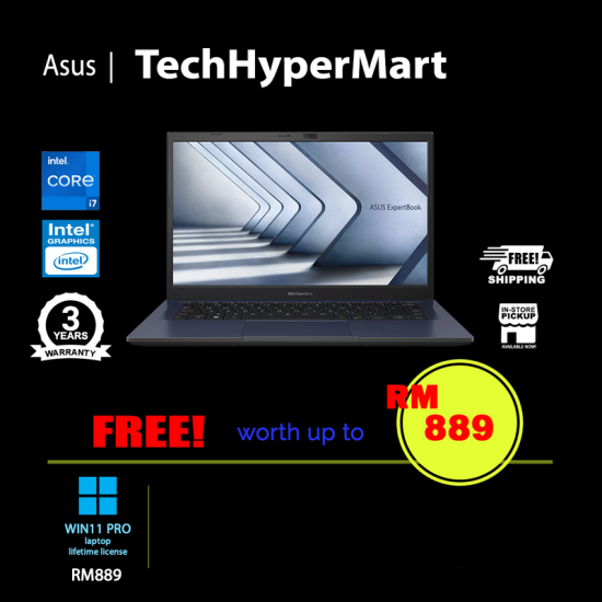 Asus ExpertBook B1402CV-ANK0166X 14" Laptop/ Notebook (i7-1355U, 16GB, 512GB, Intel, W11P) Asus ExpertBook B1402CV-ANK0166X 14" Laptop/ Notebook (i7-1355U, 16GB, 512GB, Intel, W11P)