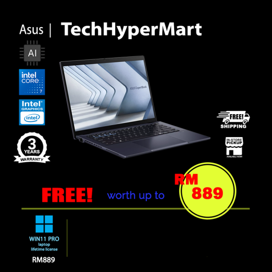 Asus ExpertBook B5404CV-AQ71176X-32-W11 14" Laptop/ Notebook (Core 7 150U, 32GB, 1TB, Intel, W11P, AI Chip) Asus ExpertBook B5404CV-AQ71176X-32-W11 14" Laptop/ Notebook (Core 7 150U, 32GB, 1TB, Intel, W11P, AI Chip)