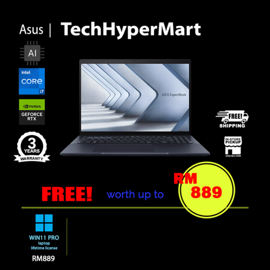Asus ExpertBook B5604CV-FQY0170X-32-W11 16" Laptop/ Notebook (i7-1355U, 32GB, 1TB, NV RTX2050, W11P, AI Chip) Asus ExpertBook B5604CV-FQY0170X-32-W11 16" Laptop/ Notebook (i7-1355U, 32GB, 1TB, NV RTX2050, W11P, AI Chip)