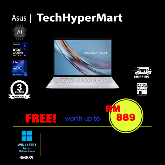 Asus ExpertBook B9406CAA-TH1446X 14" Laptop/ Notebook (Ultra X7 358H, 32GB, 1TB, Intel Arc, W11P, Touch, AI)