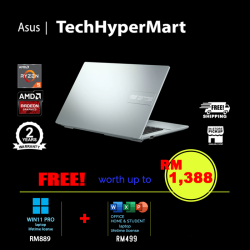 Asus Vivobook Go E1404F-AEB152WS-W11P 14" Laptop/ Notebook (Ryzen 5 40, 16GB, 512GB, AMD Radeon, W11P, Off Home 2024 + Off 365 Basic)