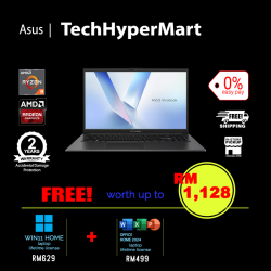 Asus Vivobook Go E1504F-ABQ030WS-1-W11-EPP 15.6" Laptop/ Notebook (Ryzen 3 30, 8GB, 1TB, AMD Radeon, W11H, Off Home 2024 + Off 365 Basic)