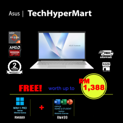 Asus Vivobook Go E1504F-ABQ031WS-W11P 15.6" Laptop/ Notebook (Ryzen 3 30, 8GB, 512GB, AMD Radeon, W11P, Off Home 2024 + Off 365 Basic)