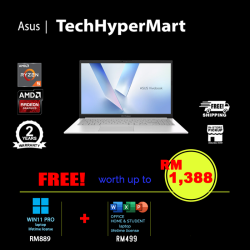 Asus Vivobook Go E1504F-ABQ051WS-W11P 15.6" Laptop/ Notebook (Ryzen 5 40, 16GB, 512GB, AMD Radeon, W11P, Off Home 2024 + Off 365 Basic)
