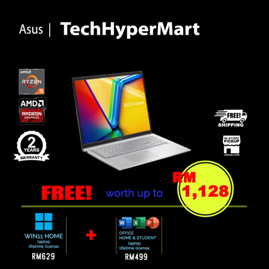 Asus Vivobook Go E1504F-ABQ469WSM 15.6" Laptop/ Notebook (Ryzen 5 7520U, 16GB, 512GB, AMD Radeon, W11H, Off H&S + Off 365 Basic) Asus Vivobook Go E1504F-ABQ469WSM 15.6" Laptop/ Notebook (Ryzen 5 7520U, 16GB, 512GB, AMD Radeon, W11H, Off H&S + Off 365 Basic)