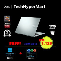 Asus Vivobook Go E1504F-ABQ470WSM 15.6" Laptop/ Notebook (Ryzen 5 7520U, 16GB, 512GB, AMD Radeon, W11H, Off H&S + Off 365 Basic)