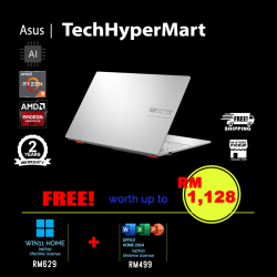 Asus Vivobook Go E1504F-ABQ771WS 15.6" Laptop/ Notebook (Ryzen 3 7320U, 8GB, 512GB, AMD Radeon, W11H, Off Home 2024 + Off 365 Basic, AI Chip)