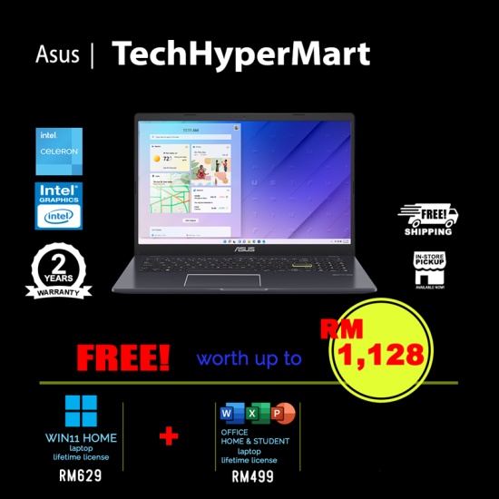 Asus E510K-AEJ733WSM 15.6" Laptop/ Notebook (N4500, 8GB, 512GB, Intel, W11H, Off H&S + Off 365 Basic) Asus E510K-AEJ733WSM 15.6" Laptop/ Notebook (N4500, 8GB, 512GB, Intel, W11H, Off H&S + Off 365 Basic)