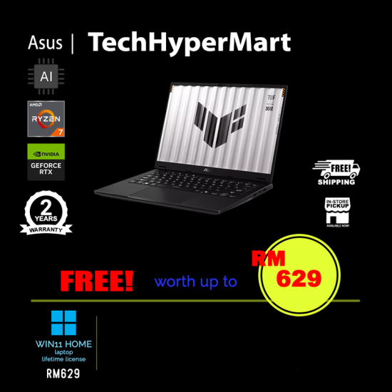 Asus TUF Gaming A14 FA401U-MRG018WP 14" Laptop/ Notebook (Ryzen 7 260, 16GB, 512GB, NV RTX5060, W11H, 165Hz, AI)