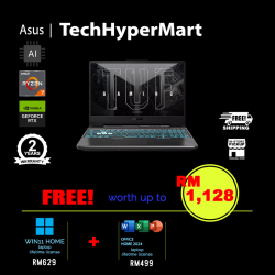 Asus TUF A15 FA506N-CGHN566WSP-24-W11 15.6" Laptop/ Notebook (Ryzen 7 8845HS, 24GB, 512GB, NV RTX3050, W11H, Off Home 2024 + Off 365 Basic, 144Hz, AI)
