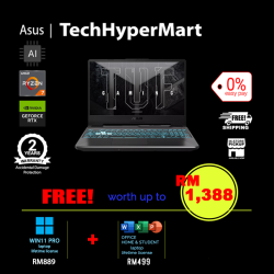 Asus TUF A15 FA506N-CGHN777WS-1-W11P-EPP 15.6" Laptop/ Notebook (Ryzen 7 8845HS, 8GB, 1TB, NV RTX3050, W11P, Off Home 2024 + Off 365 Basic, 144Hz, AI)